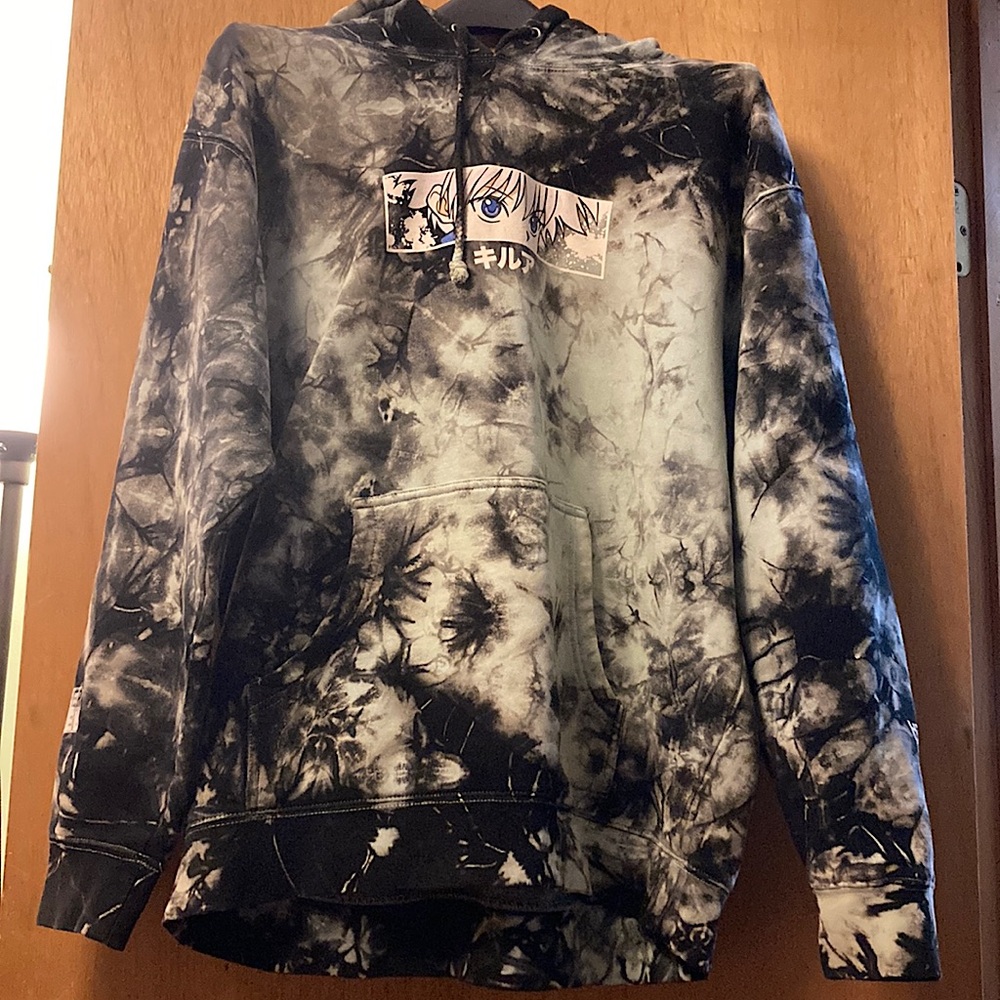 Hypland and Hunter, black, tie-dye hoodie, large, purchased at Zumiez